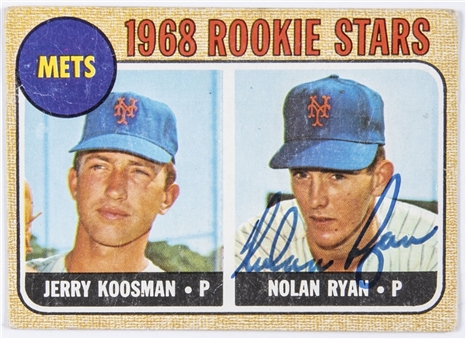 1968 Topps #177 Nolan Ryan Signed Rookie Card – (Steiner)